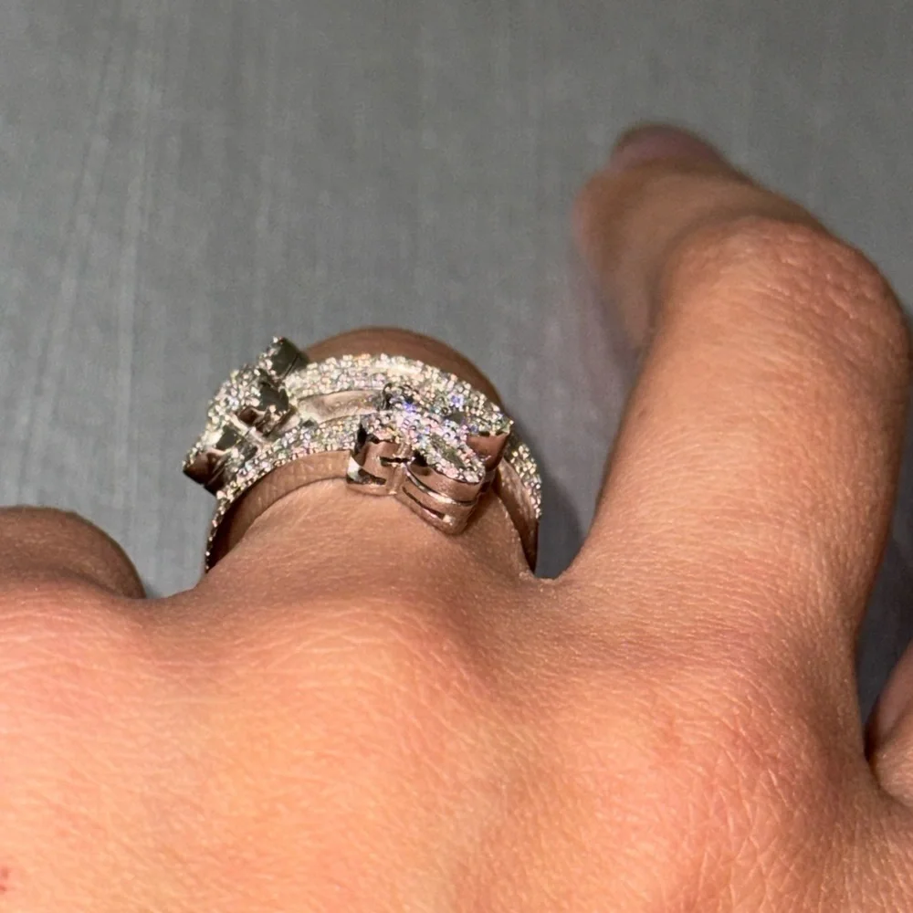 Vvs diamond butterfly Moissanite ring, 100% passes diamond testers Gift for her - Picture 7 of 8